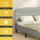Queen upholstered headboard in light gray with adjustable heights, featuring a soft touch and elegant button design.