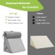 Adjustable gray wedge pillow with memory foam for neck and back support, ideal for reading or lounging in multiple.