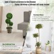 30-inch artificial topiary triple ball tree with UV protection, featuring realistic green PE leaves for indoor and.