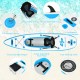 Inflatable 10.8 feet kayak with detachable seat, adjustable foot pedal, and convenient carrying handles for easy.