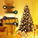 7.5 feet hinged artificial Halloween Christmas tree with black design, 1258 branch tips, perfect for indoor and outdoor.