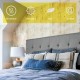 Adjustable tufted gray linen fabric headboard for queen and full size beds, featuring breathable and soft material.