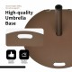 High-quality 50 lbs umbrella base stand with wheels, durable metal frame, ideal for patio stability and mobility.