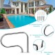 Stainless steel swimming pool handrail with a humanized curve design, providing stability and easy access for pool.