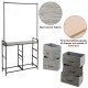 Detail view of durable fabric drawers and sturdy metal frame of the 3-in-1 portable multifunctional dresser for.