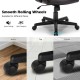 Adjustable leather executive office chair with smooth-rolling wheels, suitable for wood, tile, and carpet floors.