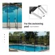In-ground swimming pool safety fence, 4 x 12 feet, durable mesh fabric and aluminum, easy installation for child safety.