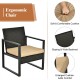 Single ergonomic chair with soft cushion and sturdy steel frame, perfect for outdoor patio or garden use.
