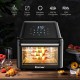 Multi-functional 19 qt air fryer oven with transparent window, touch screen, and 8 cooking presets for healthy meals.