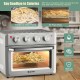 19 Qt air fryer toaster oven with transparent window, 7 cooking functions, and 4 accessories for healthy, oil-free.