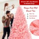 6 feet pink artificial Christmas tree with full-bodied spruce design, hinged sections, and sturdy metal stand for easy.
