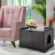 Black cat litter box enclosure with double doors, sturdy MDF construction, and large storage space for pet essentials.