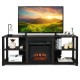 2-Tier TV storage cabinet console with adjustable shelves, MDF material, fits up to 65-inch TV, ideal for living room.