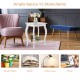 White accent side table with shelf, made of solid wood and MDF, ideal for living room storage and decoration.