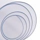Transparent PVC chair floor mat rolled up, 47 x 47 inches, non-slip underside for hardwood floor protection.