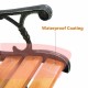 Close-up of the waterproof coating on the cast iron frame of the Outdoor Cast Iron Patio Bench Rose, ensuring.