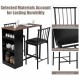 Counter height pub dining set featuring a triangular table and two ergonomic chairs with PU leather cushions for.