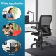 Ergonomic desk chair with a breathable mesh back and cushioned seat, perfect for studying or online learning at home.