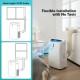Portable 12000 BTU air conditioner with flexible installation, 4-in-1 functions, and 70° oscillation for effective.