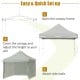 Pop-up gazebo with adjustable height, gray oxford fabric, and removable sidewalls for outdoor events and gatherings.