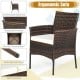 Single armrest sofa from the outdoor 5 pieces dining table set, featuring weather-resistant PE rattan and soft cushions.