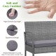 Close-up of the soft, water-resistant cushion with zippered design for the 4 Pieces Rattan Patio Conversation Furniture.