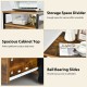 2-drawer mobile file cabinet in rustic brown with open shelf, spacious top, and smooth-rolling casters for easy.