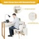 Modern white computer desk with large drawer and cabinet, perfect for study or work, enhancing home aesthetics.