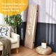 4-panel folding privacy screen in natural finish, 5 ft tall, ideal for craft display and easy storage in home decor.
