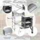 Foldable outdoor BBQ grilling table with windscreen, sturdy aluminum frame, and multi-function shelves for easy cooking.