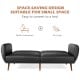 3-seat convertible sofa bed in black with adjustable backrest, PU cover, ideal for small spaces and versatile use.