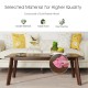 Rectangular wooden coffee table with rubber legs, scratch-resistant veneer, perfect for daily use and easy cleaning.