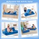 Convertible 4-piece kids couch set in blue with folding mats and pillows, ideal for playtime, reading, and relaxation.