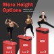Adjustable 29-inch red aerobic stepper with 4 risers for customizable height, ideal for various cardio workouts.
