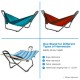 Heavy steel hammock frame with adjustable chains and hooks, suitable for indoor and outdoor use, rust-resistant design.