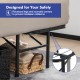 Folding steel platform bed frame with recessed legs and rounded corners for safety, ideal for kids and adults.