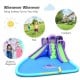 Inflatable water park with a tall slide, splashing pool, and water cannon for endless summer fun in the backyard.