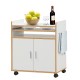 Rolling kitchen island on wheels with removable shelf, towel rack, and compact design for versatile storage and.