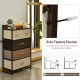 4-tier organizer tower with 5 fabric drawers, steel frame, and wooden top for versatile storage in any room.