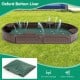 Brown sandbox with built-in corner seats, bottom liner for drainage, and lightweight design for outdoor use.