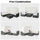 6-piece patio rattan furniture set with retractable canopy, featuring adjustable foot pads for versatile outdoor use.