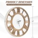 16-inch silent wall clock with classic Roman numbers and wooden frame, perfect for elegant room decor.