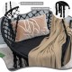 Cushioned black hammock swing chair with decorative tassels, inclined backrest, and soft padded cushion for ultimate.