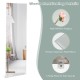 Frameless full-length mirror, 43 x 15 inches, aluminum plated for clear imaging, ideal for bedroom or entryway.