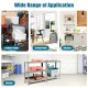 5-tier heavy-duty gray steel shelving unit with adjustable shelves, ideal for garage, kitchen, or workshop organization.