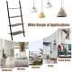 4-tier industrial leaning wall bookcase in brown with metal frame, perfect for storing books and decor in any room.