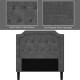 Upholstered headboard of the Linen Twin Platform Bed featuring a stylish button-tufted design in soft polyester fabric.