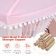 Kids play tent in pink with solid wood frame, breathable mesh, and soft mat for indoor and outdoor fun.