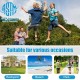 8-foot outdoor trampoline with safety net and ladder, featuring rust-resistant steel frame for safe jumping fun.