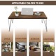 43.5-inch wooden rectangular coffee table with metal legs, perfect for living room, office, or courtyard use.